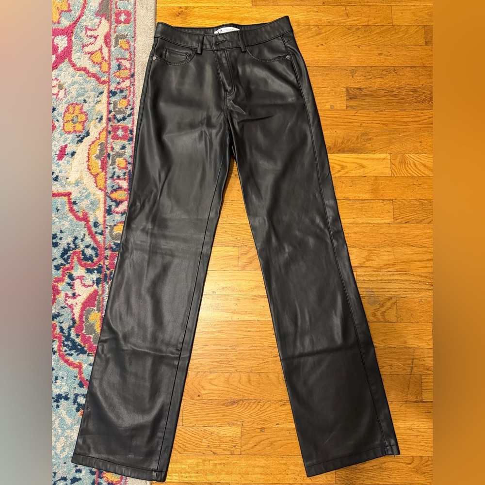 Zara Black Leather Pants